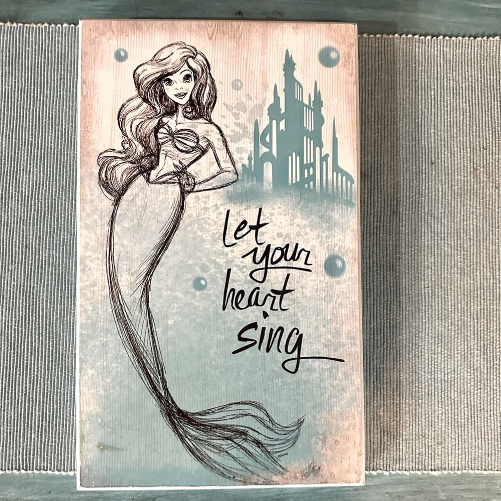 Little Mermaid wooden wall decor